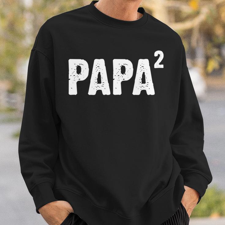 Papa Hoch Zwei Geschenk Announcement Fürater2nd Kind Sweatshirt Geschenke für Ihn