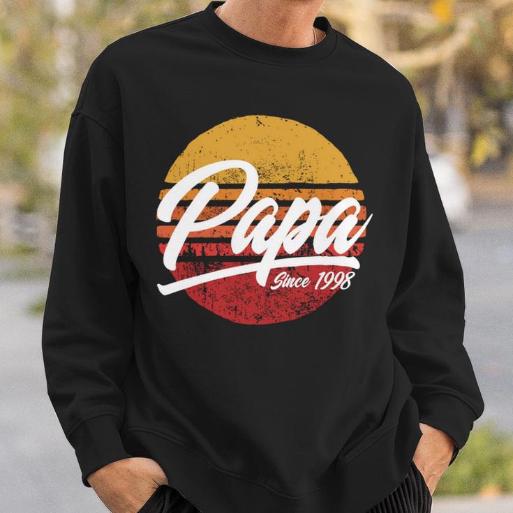 Papa Seit 1998 23 Geburtstag 23 Jahre Als Papa Retro Sweatshirt Geschenke für Ihn