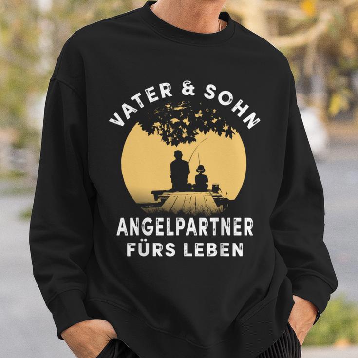 Papa Sohn Angler Geschenkater Sohn Angelpartner Angeln Sweatshirt Geschenke für Ihn