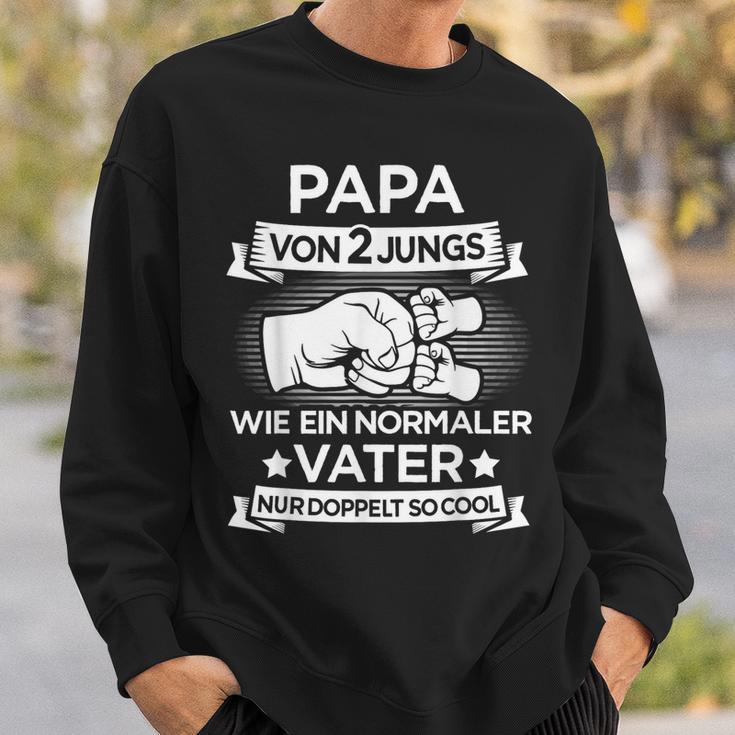 Papa Zwei Jungs Für Zweifachenateron 2 Söhnenatertag Sweatshirt Geschenke für Ihn