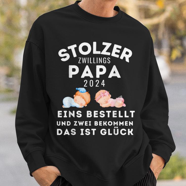 Papaon Zwillingen 2024 Saying Proud Twin Papa 2024 Sweatshirt Geschenke für Ihn