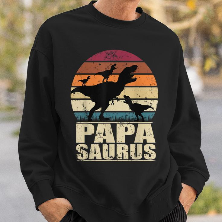 PapasaurusRex Dinosaur Triplet Dino Daddy Papa Saurus Sweatshirt Gifts for Him