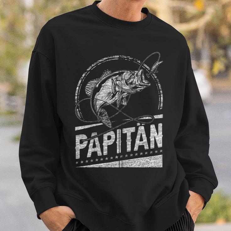 Papitän Papa Angler Papa Fischerintage-Look Kapuzenjacke Sweatshirt Geschenke für Ihn