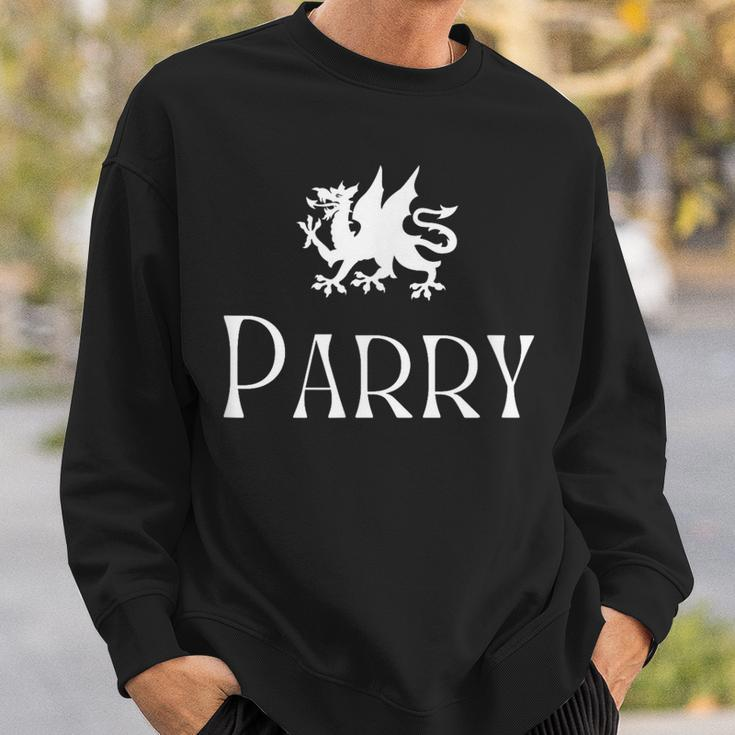 Parry Surname Welsh Family Name Wales Heraldic Dragon Sweatshirt Gifts for Him