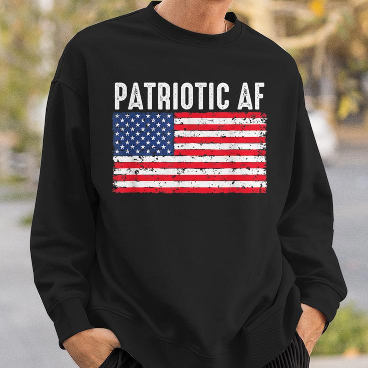 Patriotic Af American Flag Heart 4Th Of July Usa Pride Sweatshirt Gifts for Him