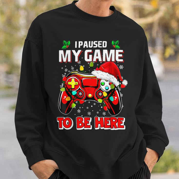 I Paused My Game To Be Here Ugly Sweater Christmas Men Sweatshirt Gifts for Him