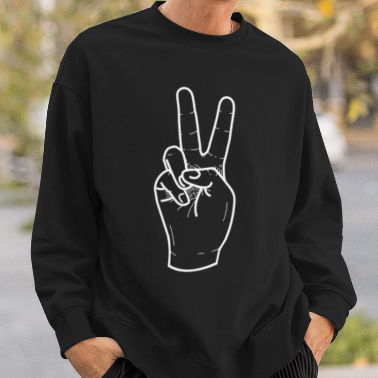 Peace Finger Symbol Sweatshirt Geschenke für Ihn