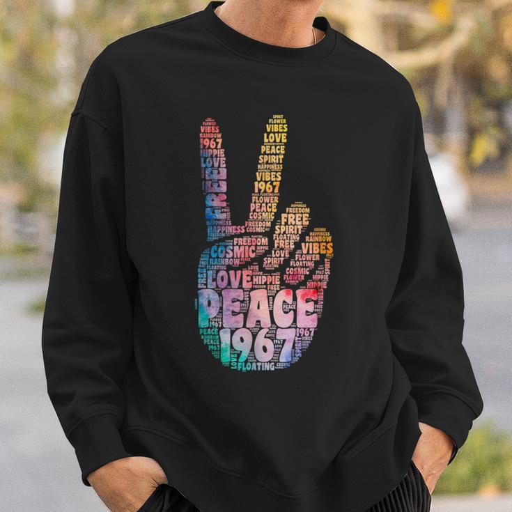 Peace Hand Sign Peace Sign Vintage Hippie Sweatshirt Geschenke für Ihn