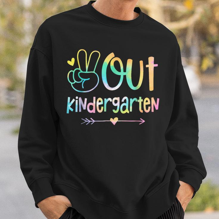 Peace Out Kindergarten Tie Dye Last Day Of School Sweatshirt Gifts for Him