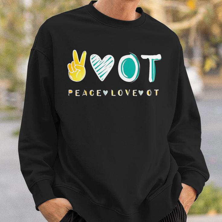 Peace Love Ot Ota Occupational Therapy Therapist Sweatshirt Gifts for Him