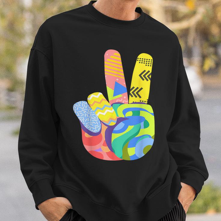 Peace Sign Hand Tie Dye Hippie 60S 70S 80S Boys Girls Sweatshirt Gifts for Him