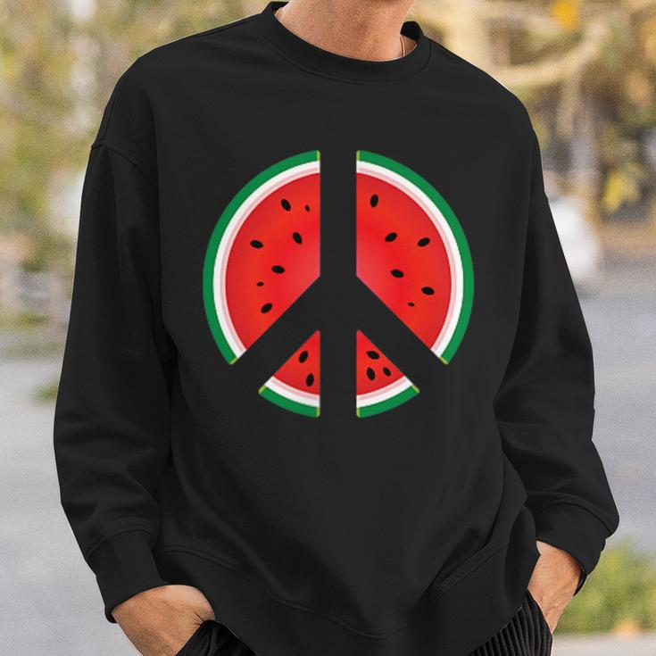 Peace Sign Watermelon Fruit Graphic Sweatshirt Gifts for Him
