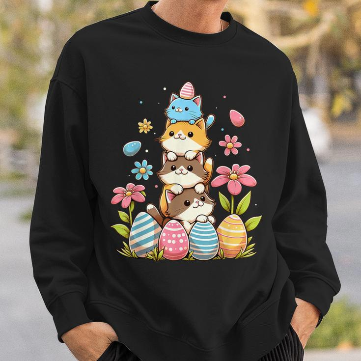 Pile Of Kitty Cats Easter Day Cute Cat Lover Cat Owner Sweatshirt Gifts for Him