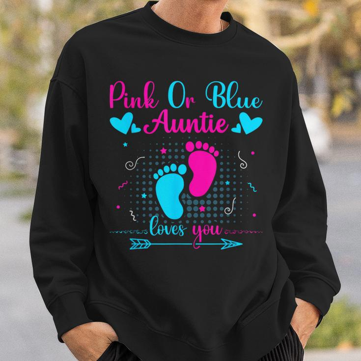 Pink Or Blue Auntie Loves You Cute Gender Reveal Party Baby Sweatshirt Gifts for Him