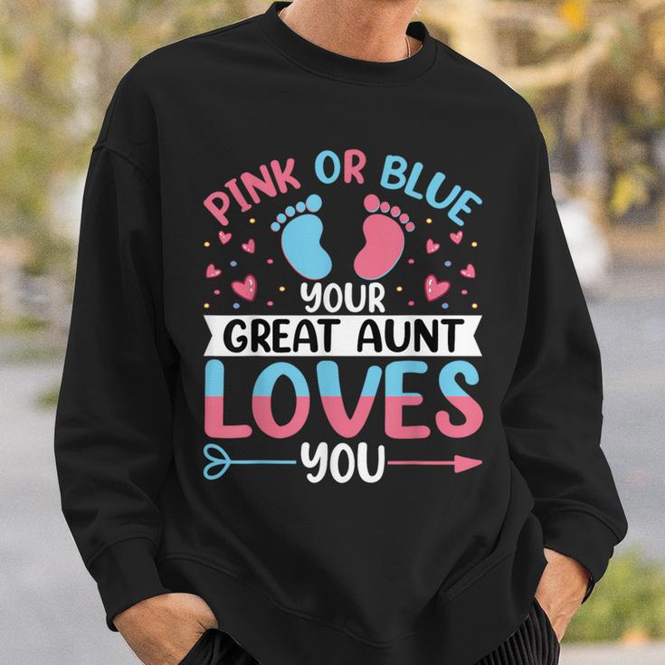 Pink Or Blue Great Auntie Loves You Gender Reveal Sweatshirt Gifts for Him