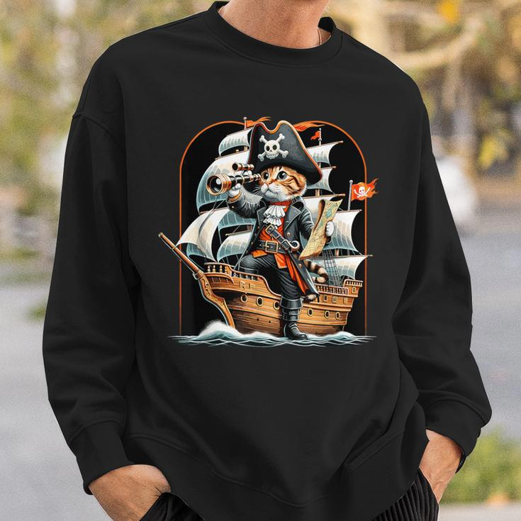 Pirate Cat Adventure Sweatshirt Gifts for Him
