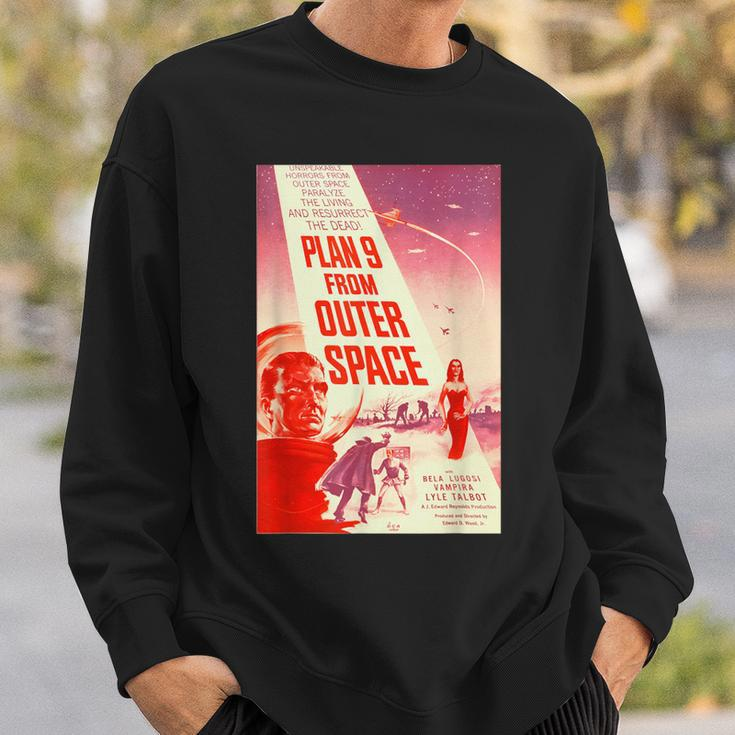 Plan 9 From Outer Space Sci-Fi Sience Vintage Poster B Movie Sweatshirt Gifts for Him