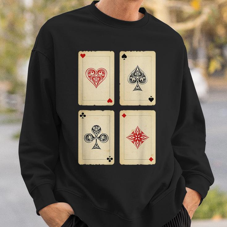 Poker Texas Hold'em Gambling Casino 4 Aces Poker Sweatshirt Gifts for Him