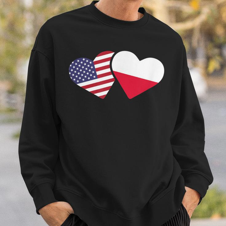 Poland Usa FlagHeart Polish American Love Sweatshirt Gifts for Him