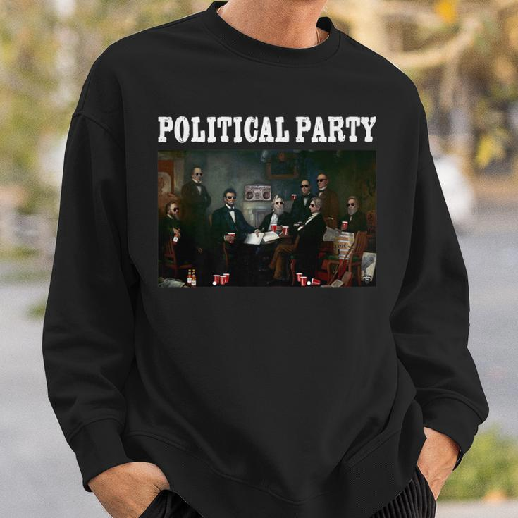 Political Party Abe Lincoln Founding Fathers Beer Drinking Sweatshirt Gifts for Him