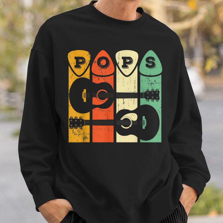 Pops Gitarre Plektrum Geschenk Opa Gitarristen Papa Gitarre Player Sweatshirt Geschenke für Ihn