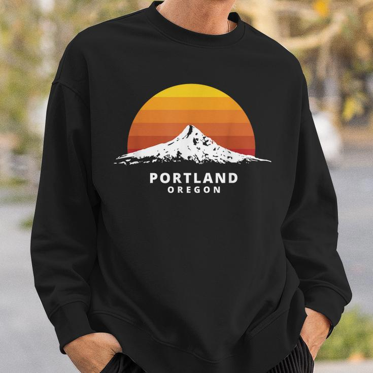 Portland Oregon Mt Hood Sunset Clean Variant Sweatshirt Gifts for Him