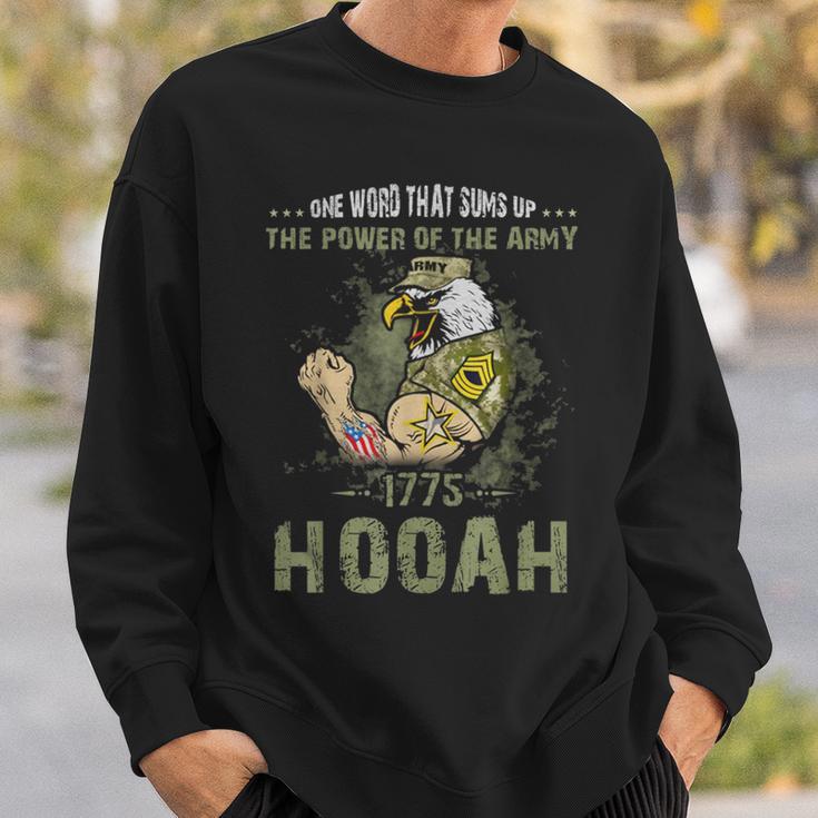 Power Of The Army Hooah Veteran Pride Military Sweatshirt Gifts for Him