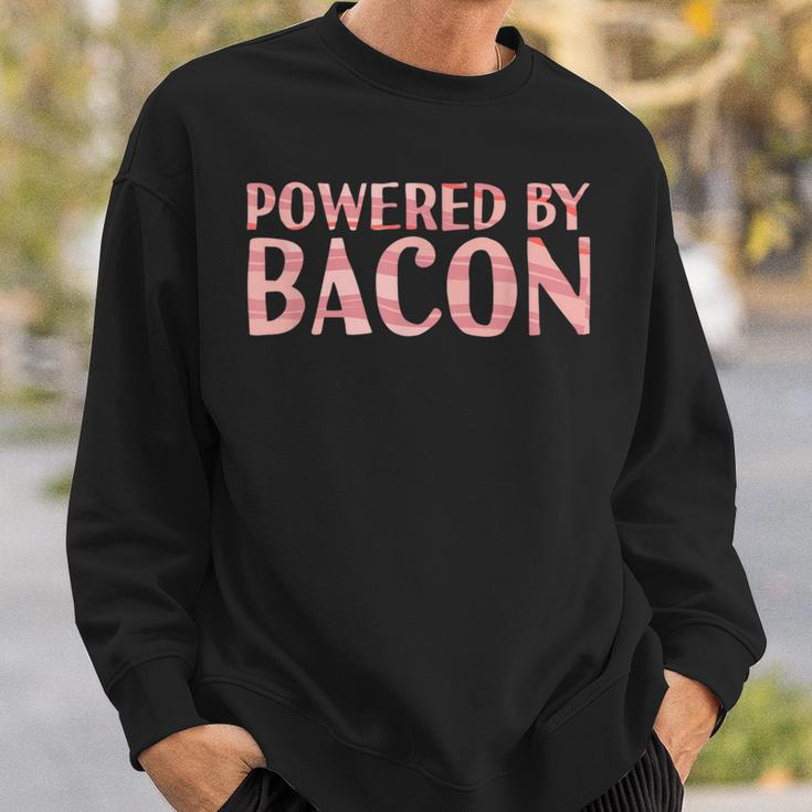 Powered By Bacon Hungry Ham Pork Lover Foodie Sweatshirt Gifts for Him