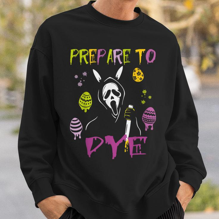 Prepare To Dye Ghost Bunny And Eggs Horror Easter Day Sweatshirt Gifts for Him