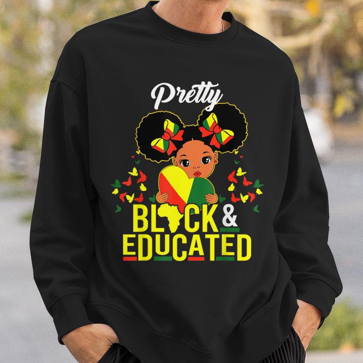 Pretty Black And Educated I Am The Strong African Queen Girl Sweatshirt Gifts for Him