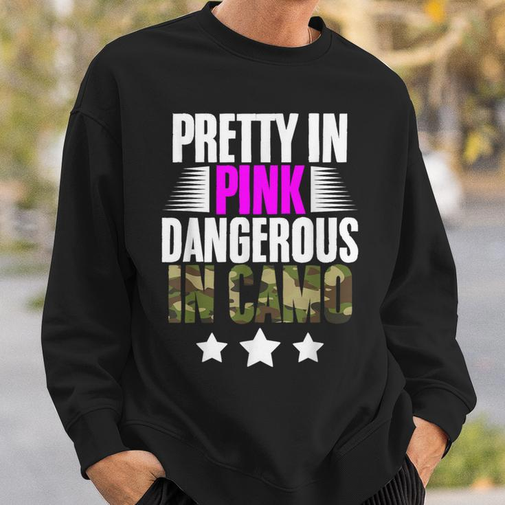 Pretty Pink Dangerous In Camo Hunting Hobby Sweatshirt Gifts for Him