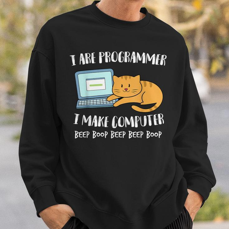 I Are Programmer Computer Scientist Computer Cat Sweatshirt Geschenke für Ihn