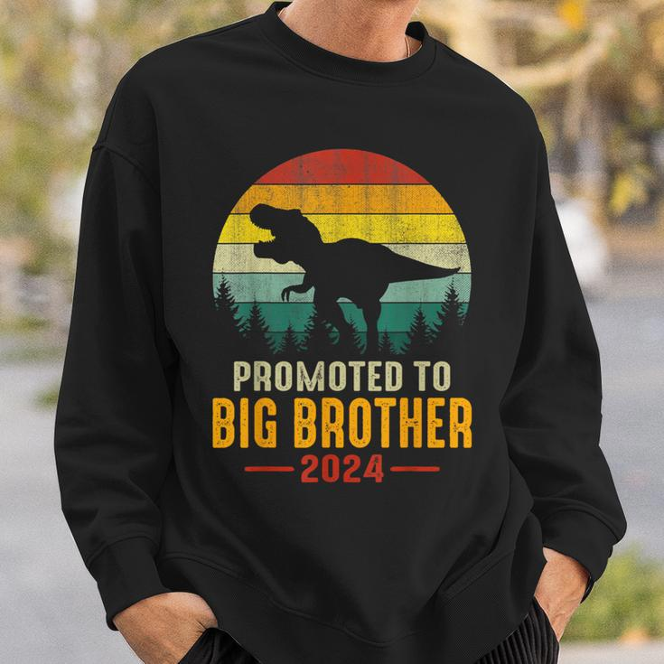 Promoted To Big Brother 2024 Dinosaur Family Matching T-Rex Sweatshirt Gifts for Him