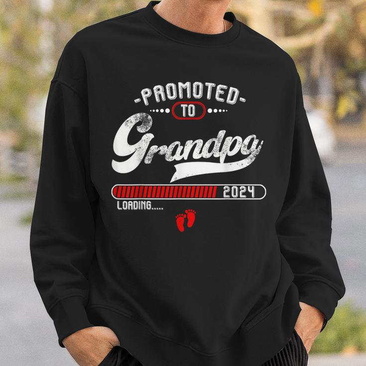 Promoted To Grandpa Est 2024 Loading Pregnancy Announcement Sweatshirt Gifts for Him