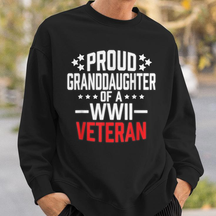 Proud Granddaughter Of A Wwii VeteranMilitary Sweatshirt Gifts for Him