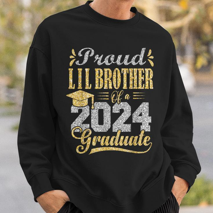Proud Lil Brother Of A 2024 Graduate Graduation Senior 2024 Sweatshirt Gifts for Him