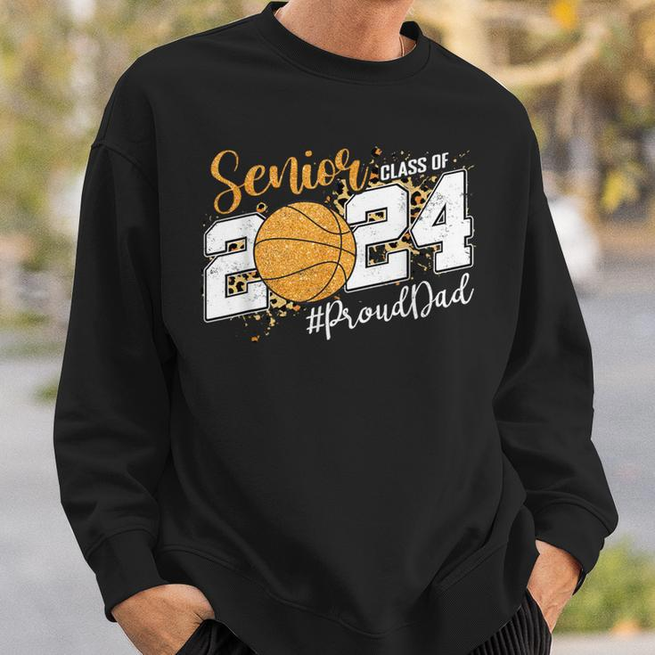 Proud Senior Dad Class Of 2024 Basketball Graduation Sweatshirt Gifts for Him