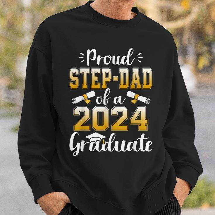 Proud Step Dad Of A Class Of 2024 Graduate Senior Graduation Sweatshirt Gifts for Him