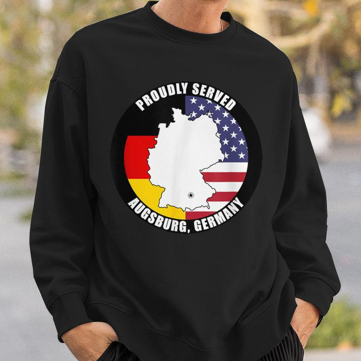 Proudly Served Augsburg Germany Military Veteran Army Vet Sweatshirt Gifts for Him