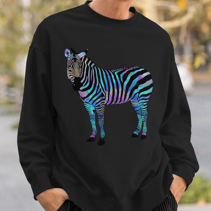 Psychedelic Zebra Trippy Zebra Animal Sweatshirt Gifts for Him