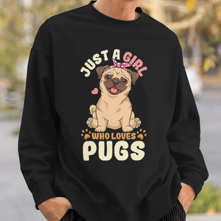Pug Love Girl Sweatshirt Gifts for Him
