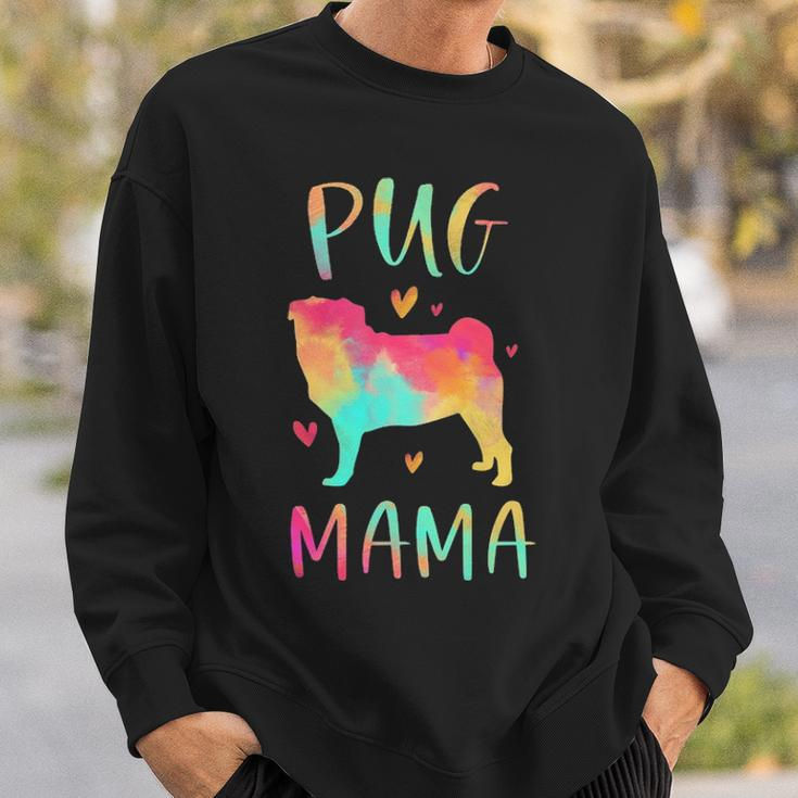 Pug Mama Colorful Pug Dog Mom Sweatshirt Gifts for Him