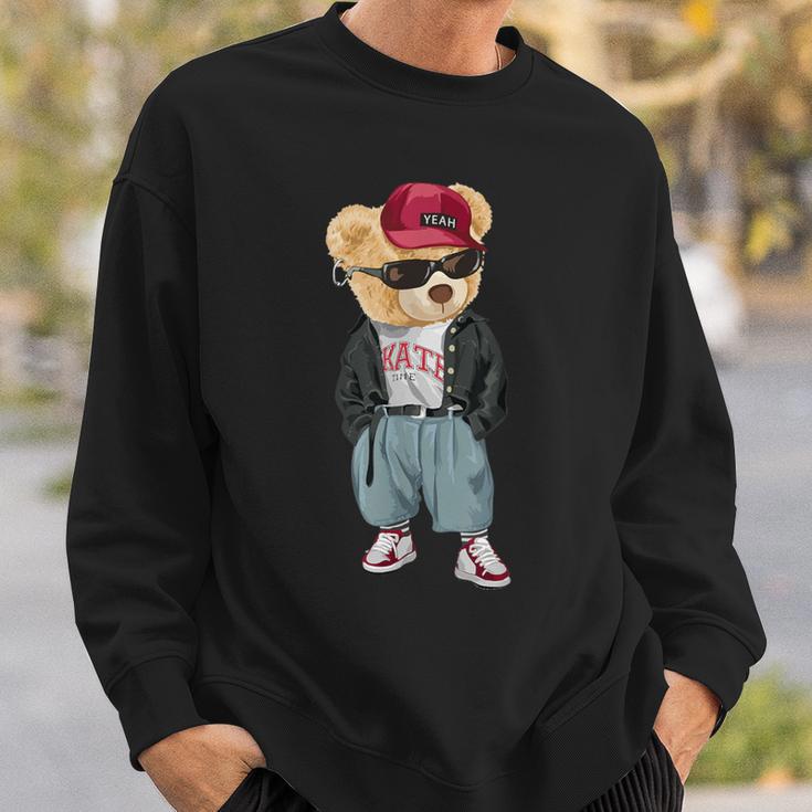 Punk Rocker Rapper Popster Punker Teddy Bear Rap Hip Hop Sweatshirt Gifts for Him