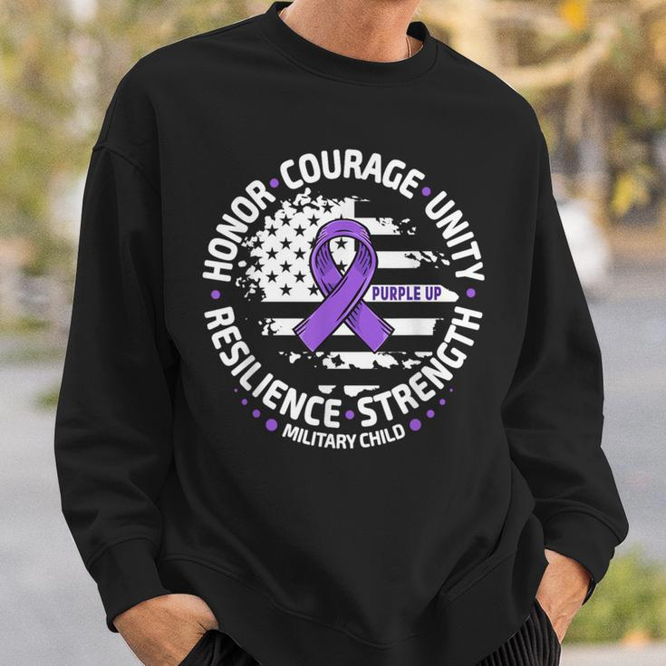 Purple Up For Military Kid Us Flag Cool Military Child Month Sweatshirt Gifts for Him