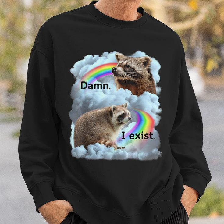 Raccoon I Exist Depression Meme Dark Mental Health Sweatshirt Gifts for Him