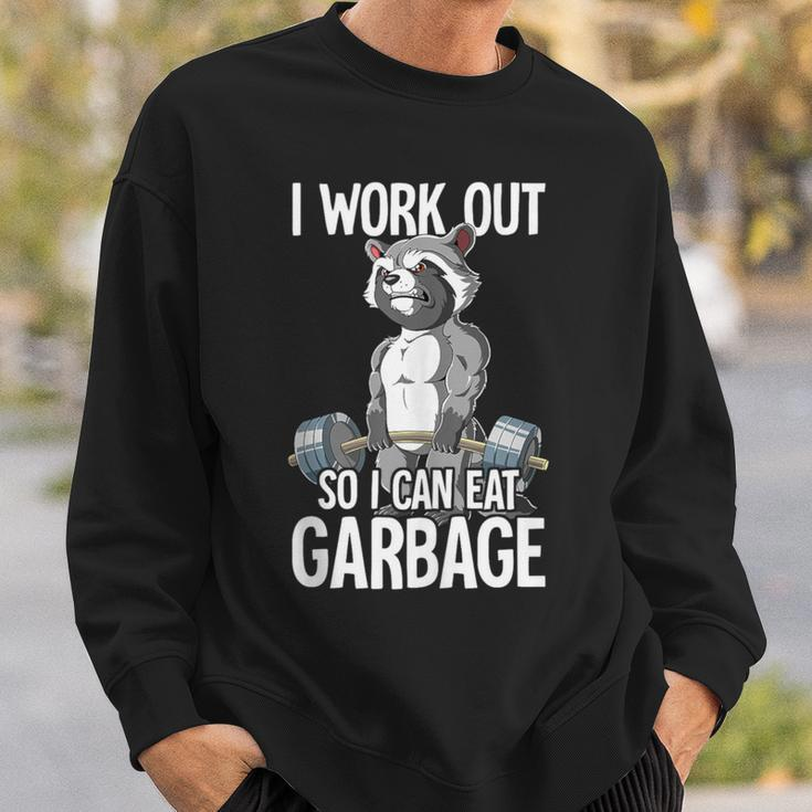 Raccoon Gym Weight Training I Work Out So I Can Eat Garbage Sweatshirt Gifts for Him
