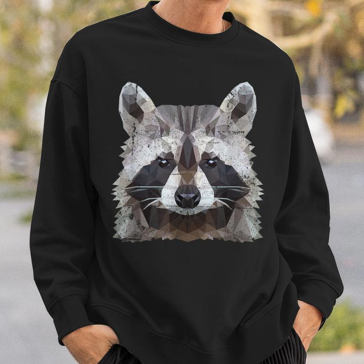 Raccoon Vintage Polygon Raccoon Sweatshirt Geschenke für Ihn