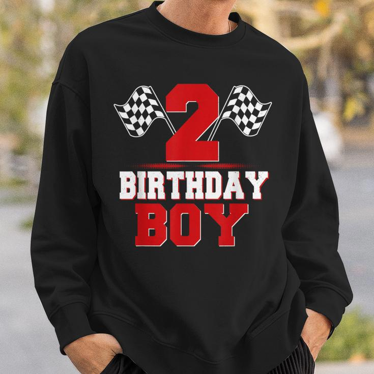 Race Car 2Nd Birthday Boy 2 Toddler Racing Car Driver Sweatshirt Gifts for Him
