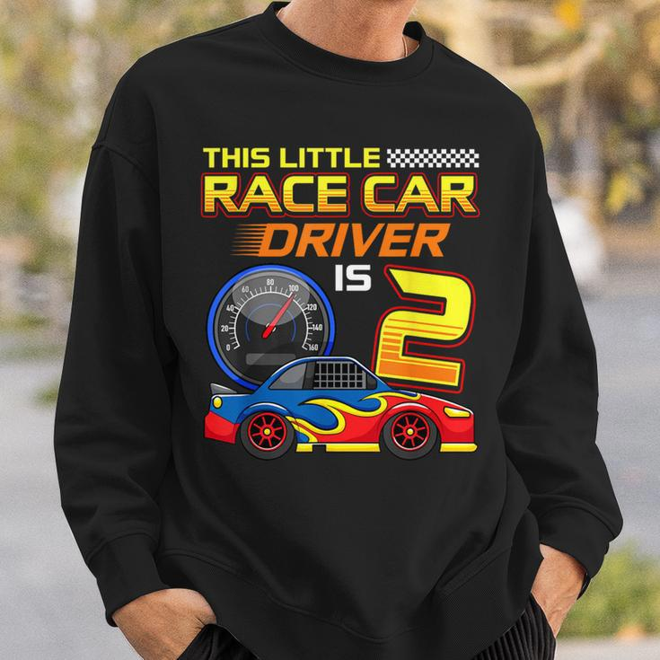 Race Car Driver 2Nd Birthday 2 Years Old Toddler Boy Racing Sweatshirt Gifts for Him