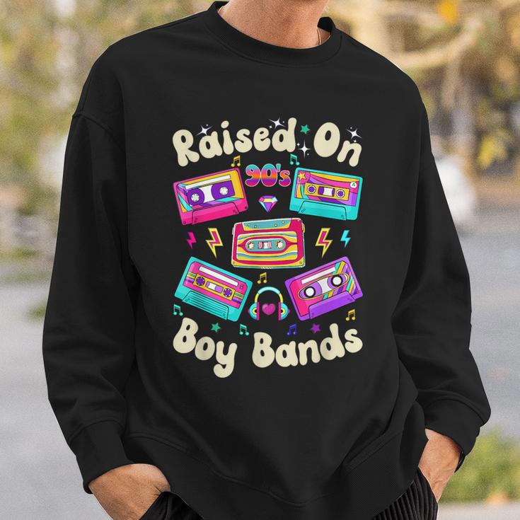 Raised On 90S Boy Bands Cassette Tape Retro Sweatshirt Gifts for Him